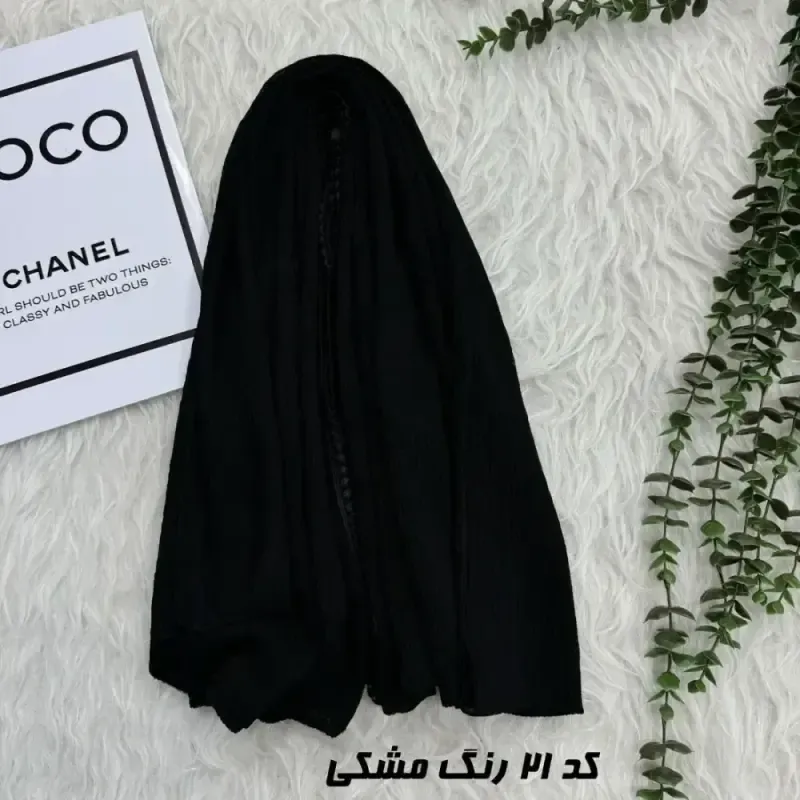 شال نخی ساده برشکا دور عدسی قواره 65 در 190 سانتی متر - تصویر 17