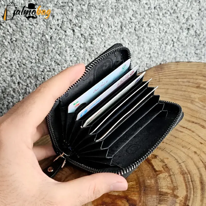 جاکارتی زیپدار چرم طبیعی گاوی مناسب آقایان و خانمها ابعاد 11 در 7 سانتیمتر - تصویر 6