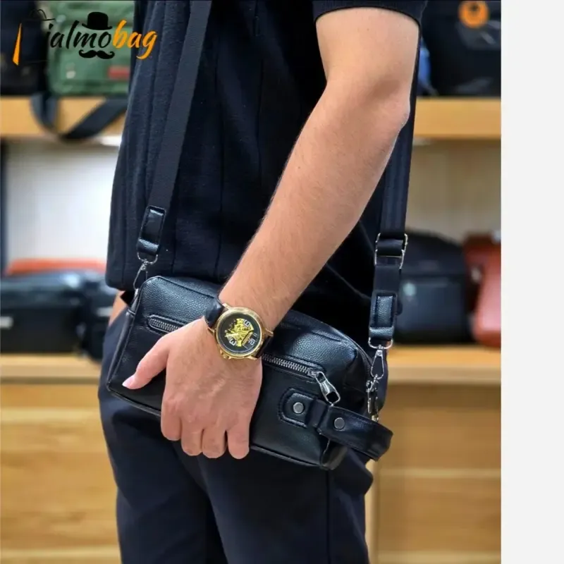 کیف دستی و دوشی مردانه شوزبگ چرم وارداتی درجه یک - تصویر 5