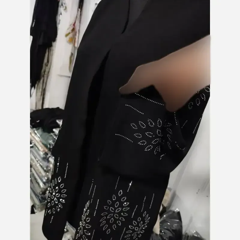 کت مجلسی زنانه مدل آرزو جنس شانتون اندوزی رنگ مشکی - تصویر 4