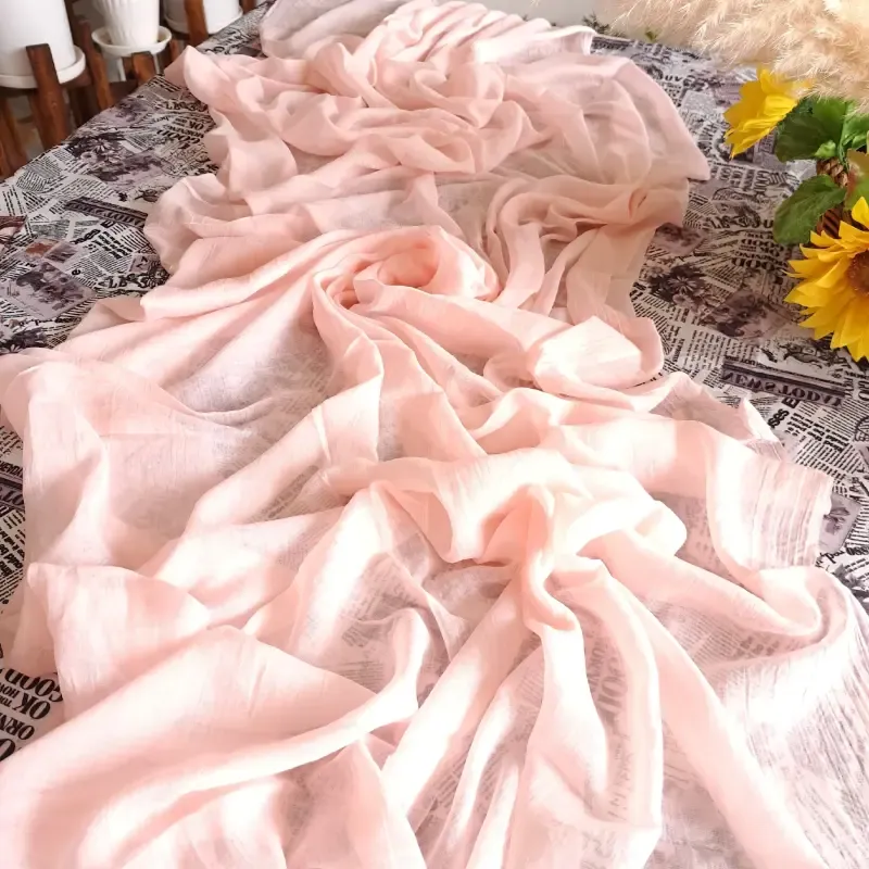 شال نخی سوپر گیاهی 3 متری مشکی و سفید طرح ساده ابعاد 80 در 250 سانتی متر - تصویر 6