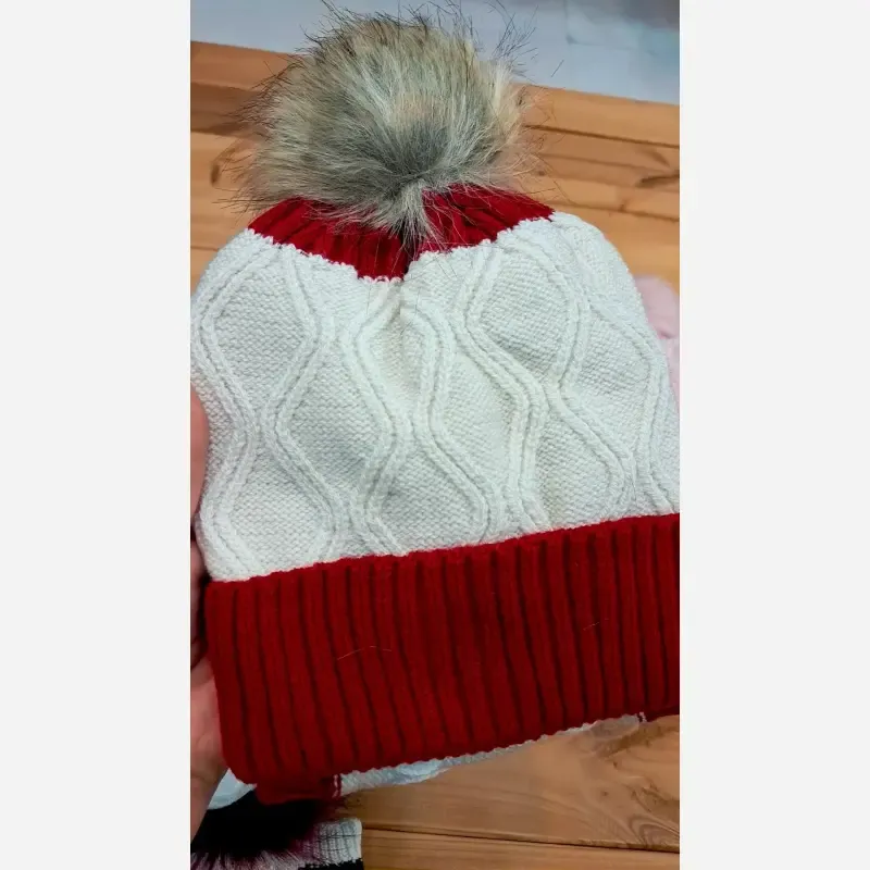 ست کلاه و شال رینگی بافت و داخل خز بچگانه مناسب 1 تا 4 سال - تصویر 7
