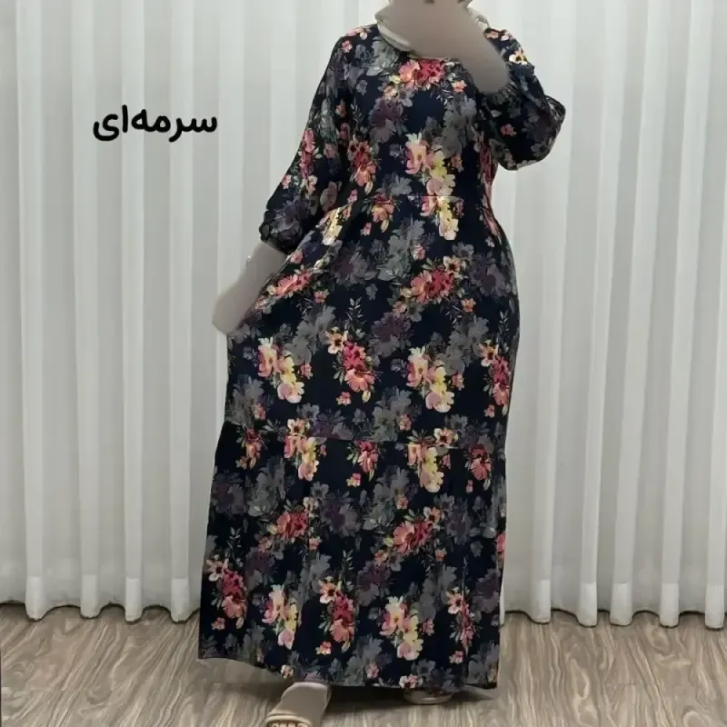 پیراهن ساحلی زنانه مدل گل یخی جنس ابرباد فری سایز مناسب تا 44 - تصویر 2