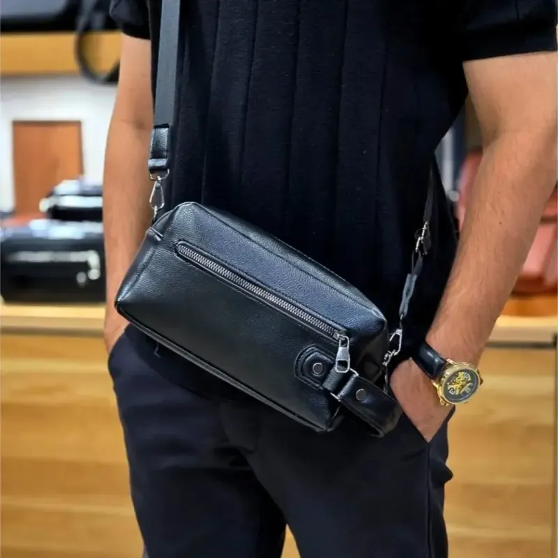 کیف دستی و دوشی مردانه شوزبگ چرم وارداتی درجه یک - تصویر 2