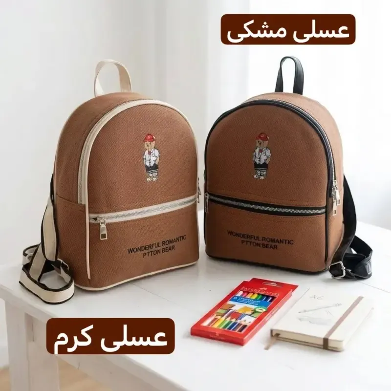 کوله پشتی بچگانه پارچه ای طرح کنف ابعاد 30 در 25 سانتیمتر - تصویر 4
