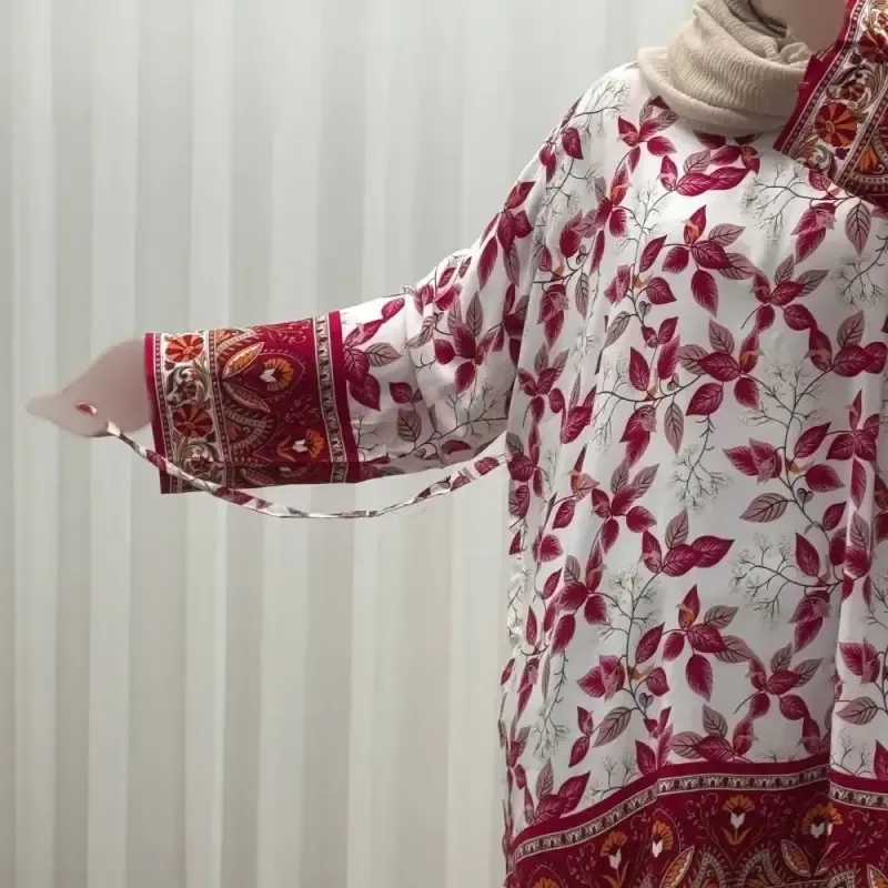 تونیک نخی فری سایز تا 52 حاشیه دار کمربنددار چهارفصل زنانه و دخترانه کد 1455 - تصویر 6