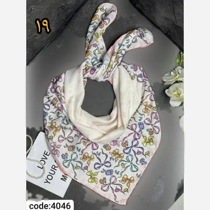 روسری سوپرنخ دخترانه دست دوز قواره 100 سانت فانتزی - تصویر 4