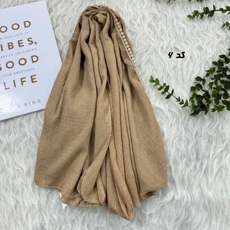 شال نخی ساده برشکا دور عدسی قواره 65 در 190 سانتی متر - تصویر 12