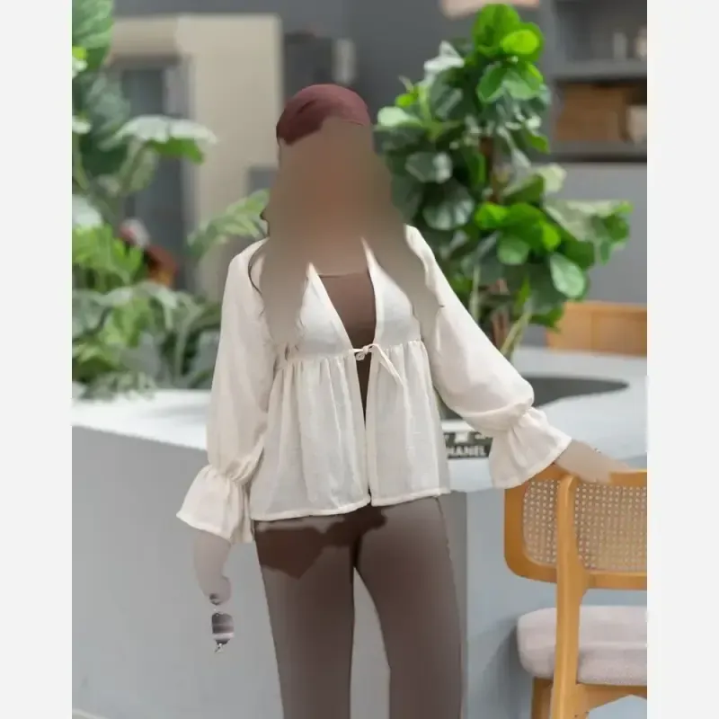 شومیز زنانه مدل هانیسا جنس دبل فیس فری سایز مناسب 38 تا 48 - تصویر 3