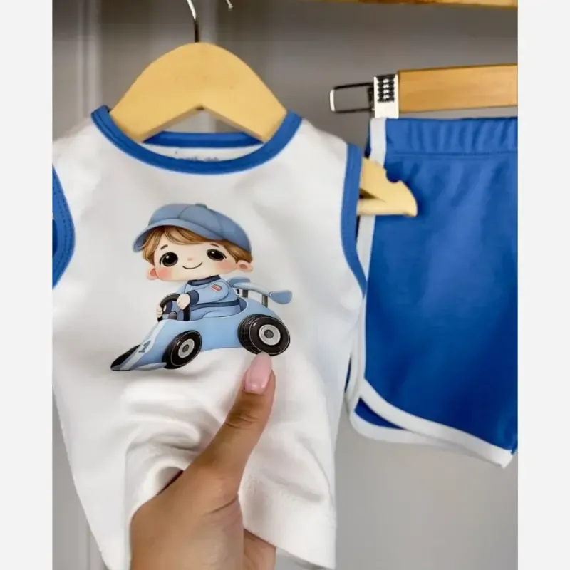 ست تاپ و شورت بچگانه پسرانه و دخترانه پنبه پلی استر درجه یک - تصویر 5