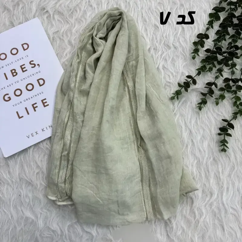 شال نخ کتان سنگشور مجلسی دور گان - تصویر 11