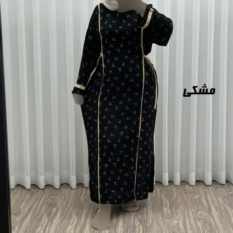 پیراهن ساحلی زنانه نخی گلریز فری سایز مناسب تا سایز 52 با کمر کشی - تصویر 7