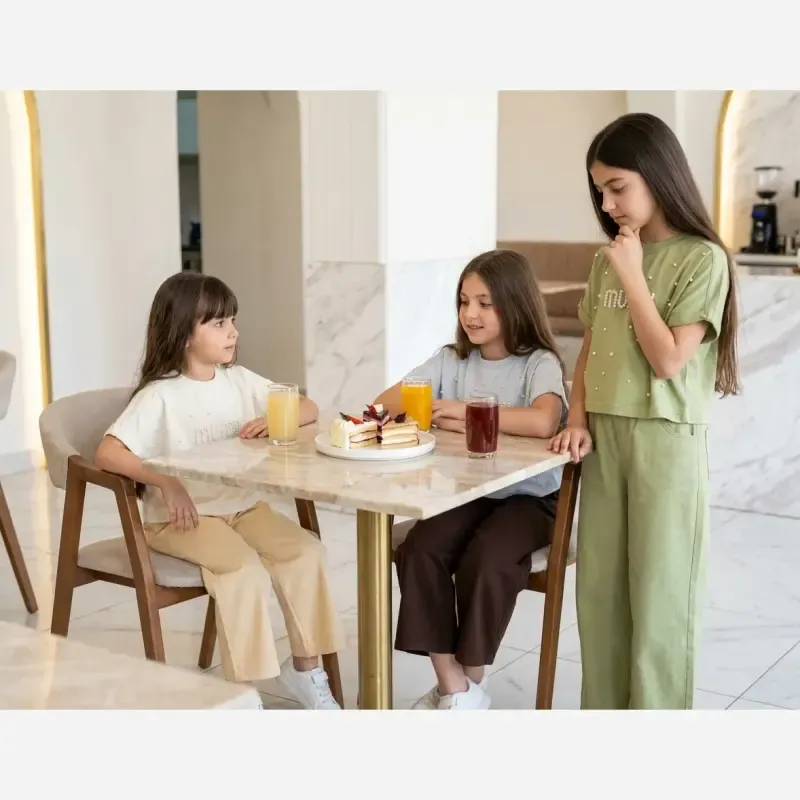 تیشرت دخترانه طرح میو میو مرواریدی جنس پنبه ترک رنگ سبز و طوسی سایز S تا 2XL - تصویر 5