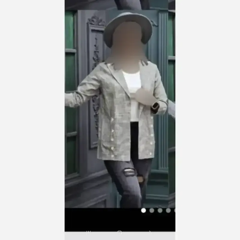 کت مجلسی بغل دکمه لنین لینن درجه یک فری سایز طوسی صورتی - تصویر 5