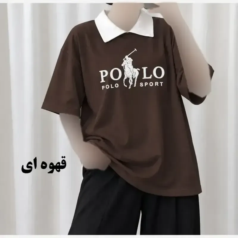 تیشرت باکسی پولوشرت زنانه نخ پنبه فری سایز - تصویر 11