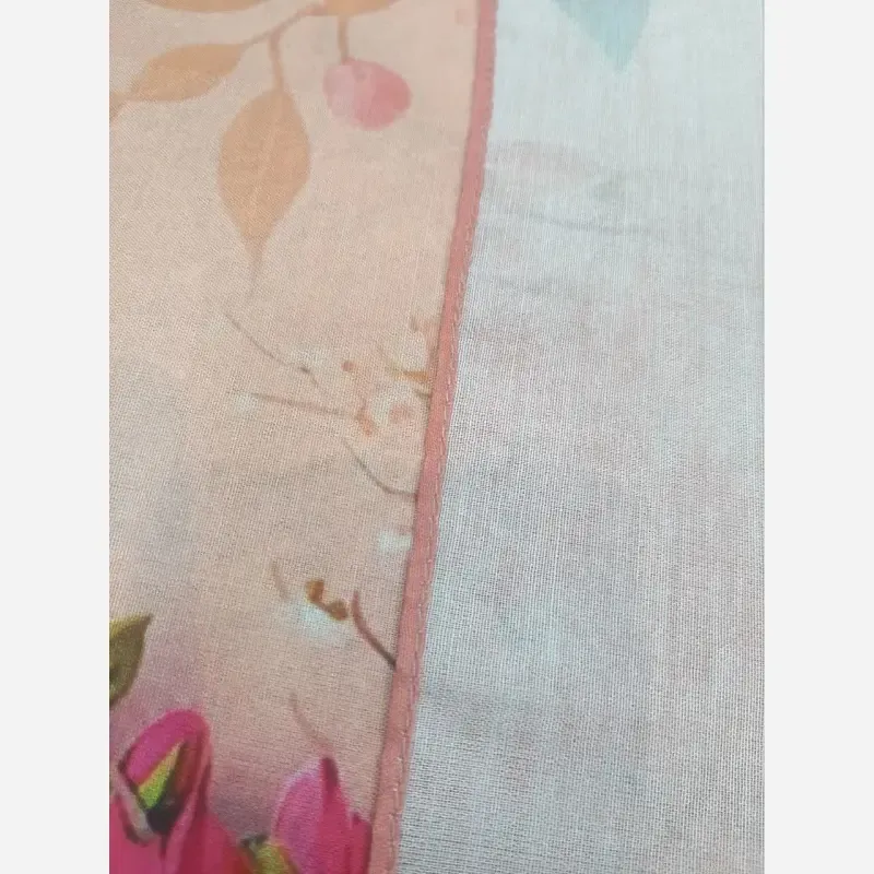 روسری نخ کاستوم طرح گوهر طیفی گلبهی بانوان - تصویر 7