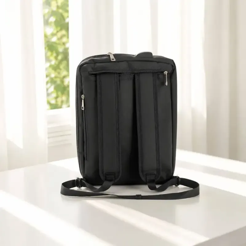 کیف اداری 3 کاره برزنت کوله دوشی دستی با جا لپ تاپ و کابل USB - تصویر 6