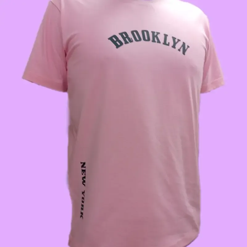 تیشرت مردانه و زنانه نخ پنبه بروکلین نیویورک طرح New York Brooklyn Love City رنگ مشکی و صورتی - تصویر 2