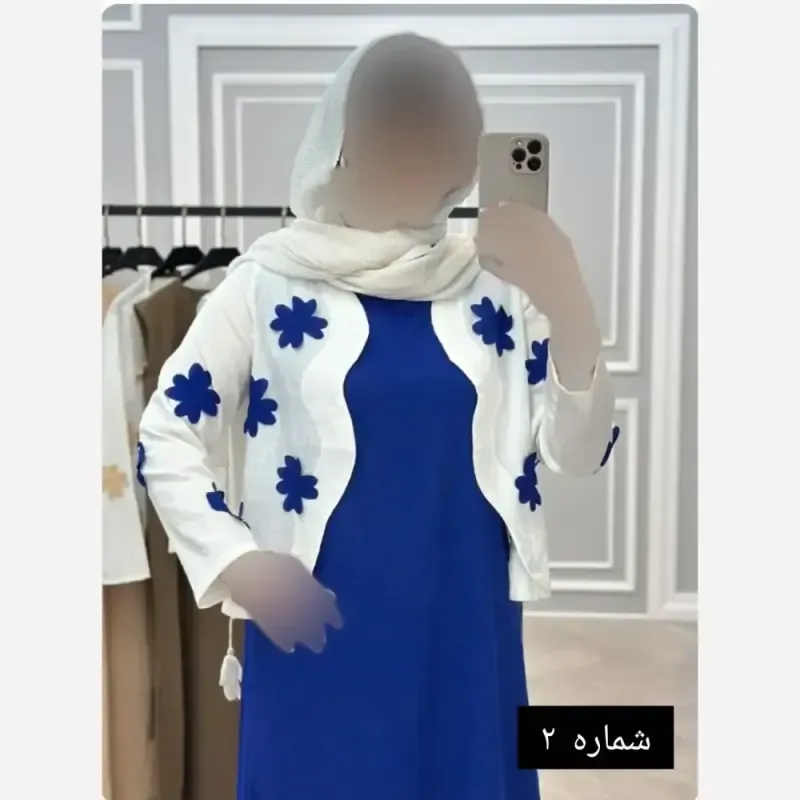 ست کت و سارافون زنانه کرپ تنفسی وارداتی طرح برگی برجسته مناسب بهار و تابستان سایز 38 تا 48 - تصویر 4