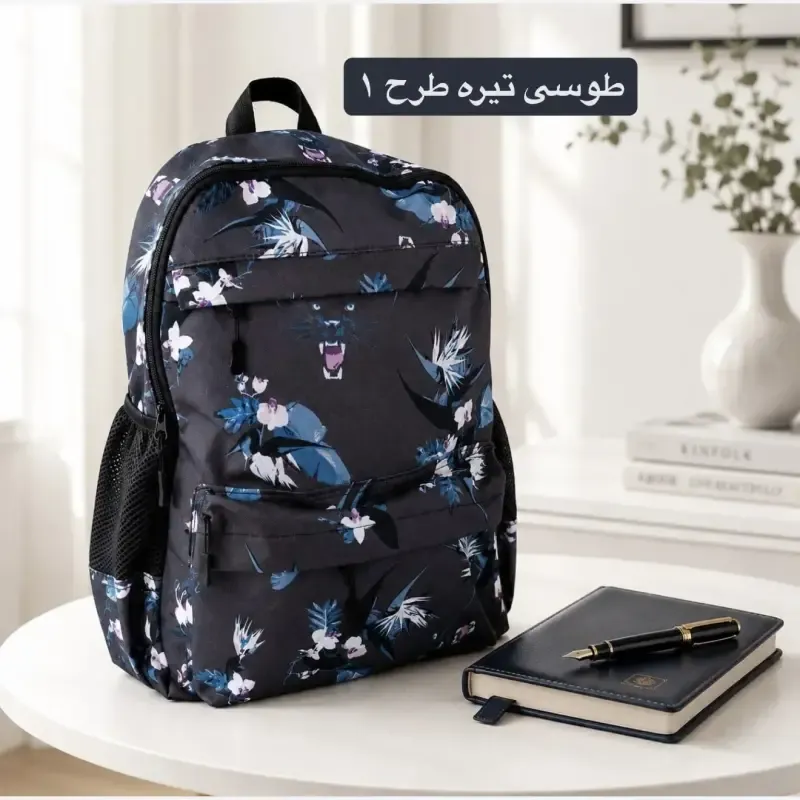 کوله پشتی پارچه ای اسپرت و روزمره سه بنده با آستر ساتن ابعاد 40 در 35 سانتیمتر - تصویر 3