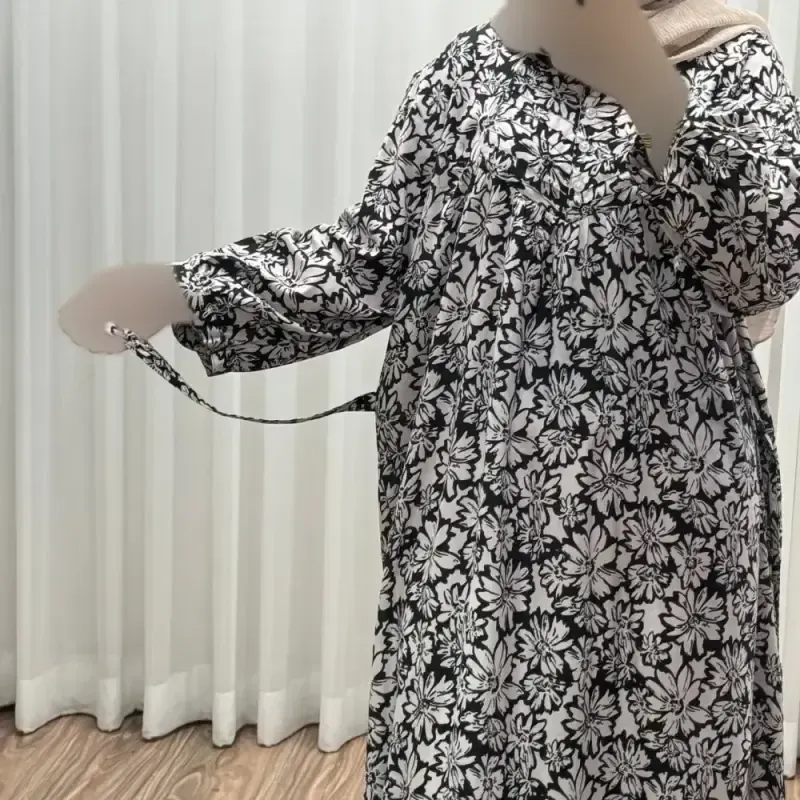پیراهن سایزبزرگ نخی فری سایز تا 52 هندی کد 1498 - تصویر 4