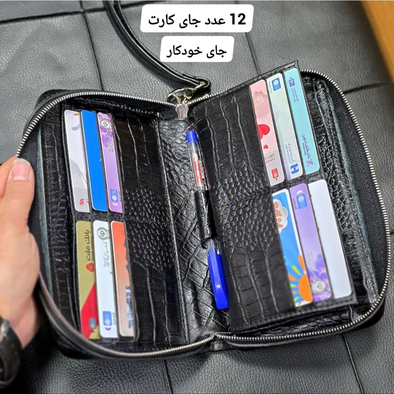 کیف دستی پاسپورتی چرم طبیعی مردانه و زنانه مدل مچی و دستی - تصویر 9