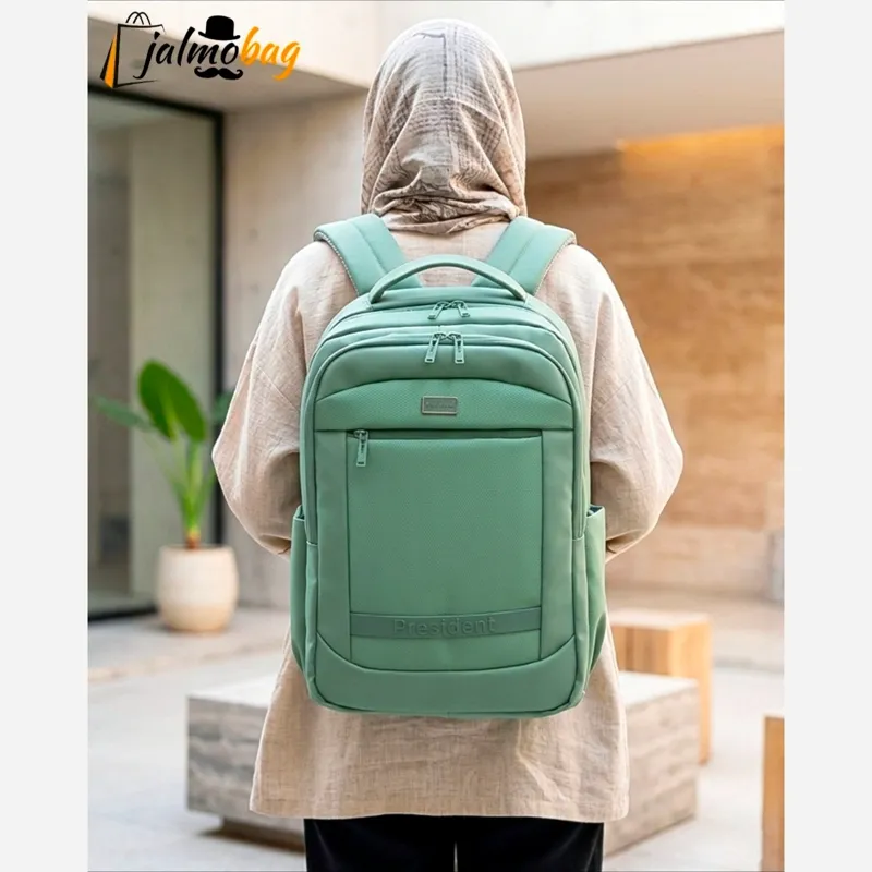 کوله پشتی اسپرت پریزیدنت وارداتی ضد خش جیب دار مدل دو خانه - تصویر 7