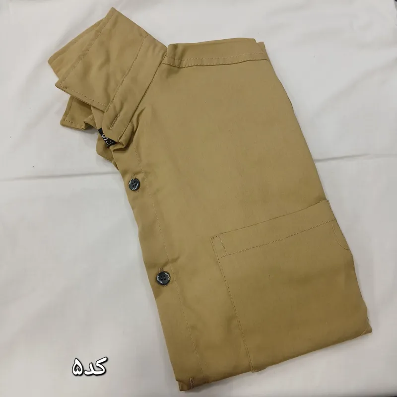 پیراهن آستین بلند مردانه کتان کاغذی تک جیب - تصویر 7