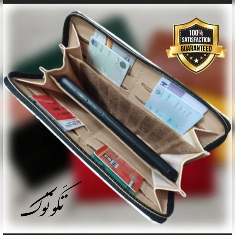 کیف پول و موبایل دستی رویه مخمل مبلی چرم خارجی درجه یک - تصویر 2