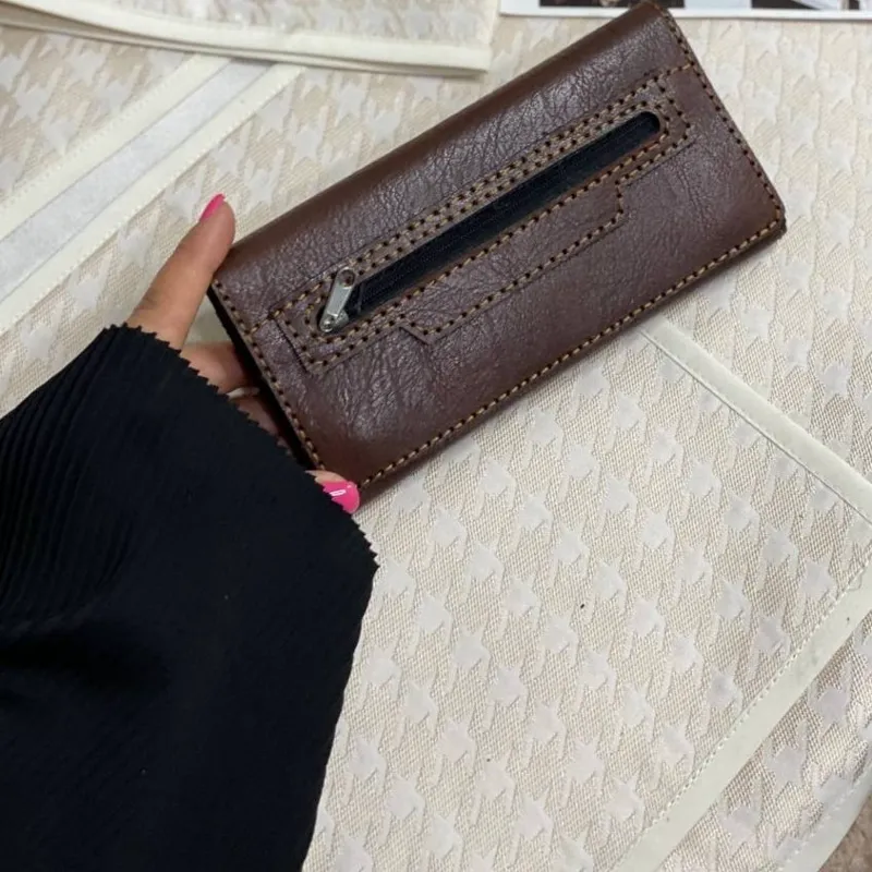 کیف پول و موبایل چرم سه لت مدل عطارد دست دوز چرم خارجی - تصویر 9