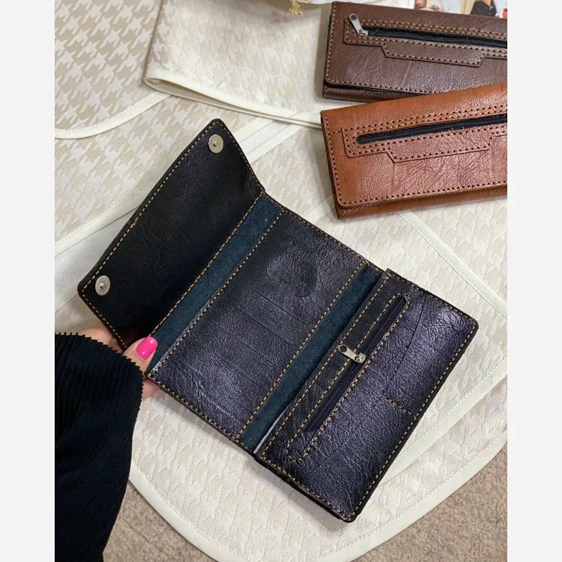 کیف پول و موبایل چرم سه لت مدل عطارد دست دوز چرم خارجی - تصویر 13